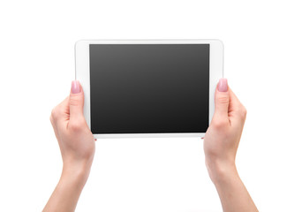 tablet in hands