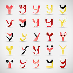 Unusual Letters Set - Isolated On Gray Background