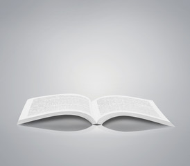 Open book isolated soft background
