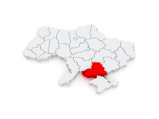 Map of Kherson region. Ukraine.