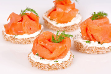 Sandwich with smoked salmon
