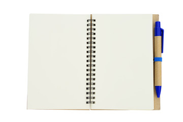 New empty note book with blue pen