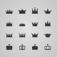 Set of crowns, vector illustration