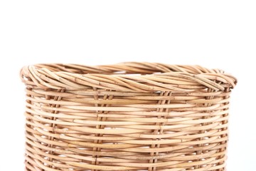 Rattan basket on isolated white