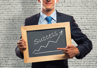 Businessman with frame