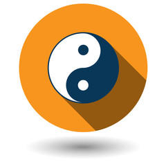 Ying Yang icon in flat style