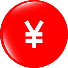 Obraz premium Yen JPY sign icon. web app button. shiny button