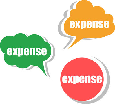 expence. Set of stickers, labels, tags. Business banners