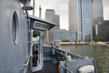 German army military ships based in Canary Wharf aria, LONDON