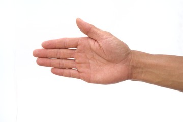 Guy hand show stop symbol