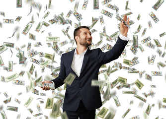 man cathing dollar's