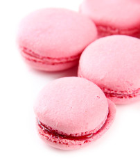 Gentle macaroons isolated on white