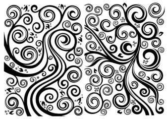 Set of two vector floral illustrations.