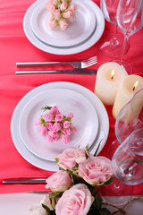Festive table setting in interior