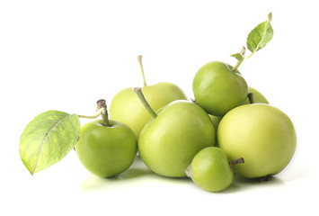 Green apples isolated on white