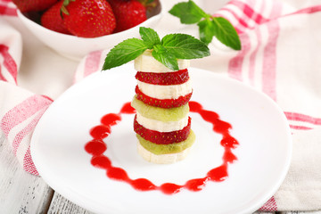 Fresh strawberry with banana