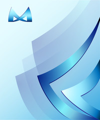 design element letter m  on abstract background