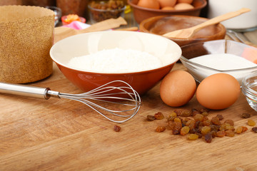 Easter cake preparing in kitchen