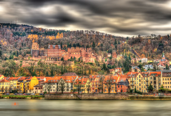 View of Heidelberg with the castle, Baden-Wurttemberg - Germany
