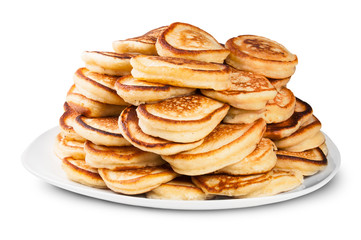 Pile Of Pancakes On A White Plate Rotated