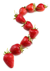Red ripe strawberries, isolated on white