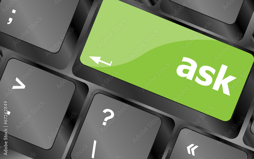 Poster ask button on computer keyboard key