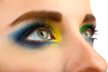 Obraz premium Beautiful eyes with bright make-up, close up