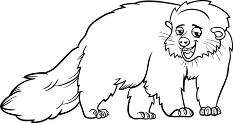 bearcat animal cartoon coloring page