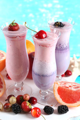Delicious milkshakes, close-up