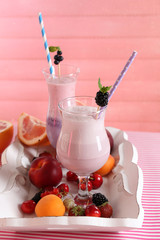 Delicious milkshakes, close-up