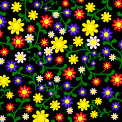 Naklejka na ściany i meble Floral folk Polish pattern vector