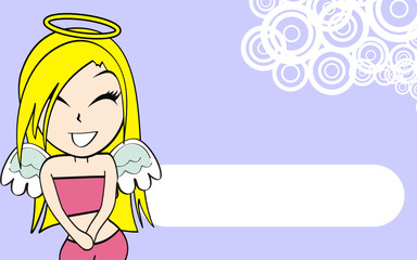 angel cute chubi girl cartoon background0