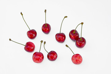 Obraz na płótnie Canvas fresh cherry fruit on white background