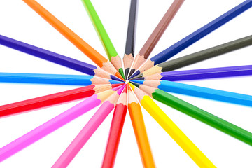 Naklejka premium Colored Pencil Isolated on White Background.