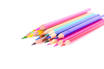 Colored Pencil Isolated on White Background.