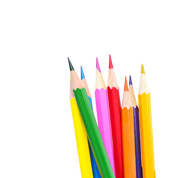 Colored Pencil Isolated on White Background.