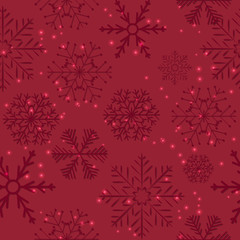 Fototapeta na wymiar Seamless Snowflakes Background. Vector Illustration