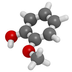 Guaiacol aromatic molecule. Responsible for smoky taste.
