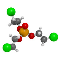 TCEP [tris(2-chloroethyl) phosphate] molecule.