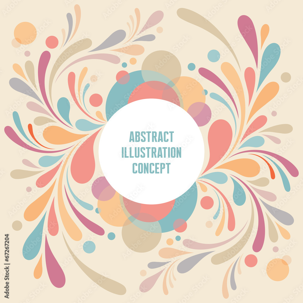 Poster abstract background - text frame - curls ornament vector