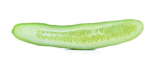 Cucumber and slices on  background.