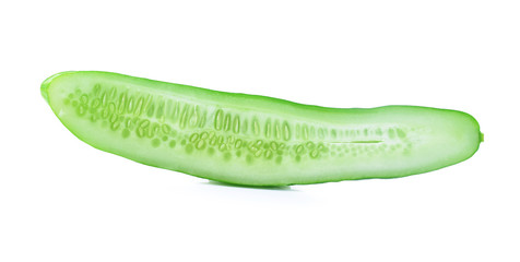 Cucumber and slices on  background.