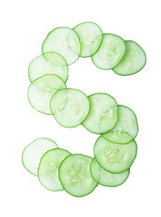 Letters and numbers alphabet of  cucumbers