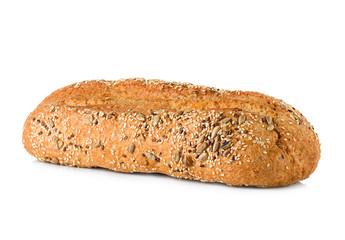 bread with bran isolated on a white background