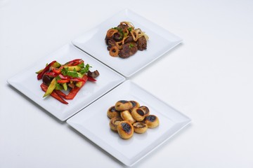 grilled fresh meat and vegetables