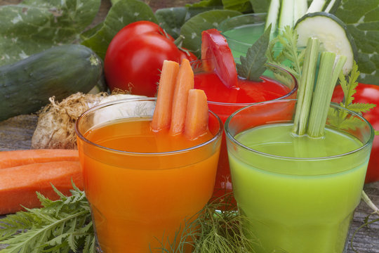 healthy vegetable juices for refreshment and as an antioxidant