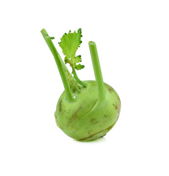 Cabbage kohlrabi on white background