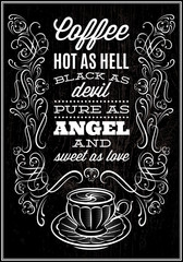 cup for coffee with ornament inscription