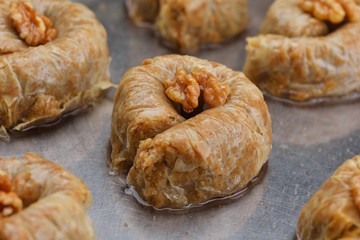 traditional dessert turkish baklava,well known in middle east an