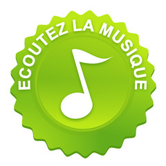 écoutez la musique sur bouton web denté vert